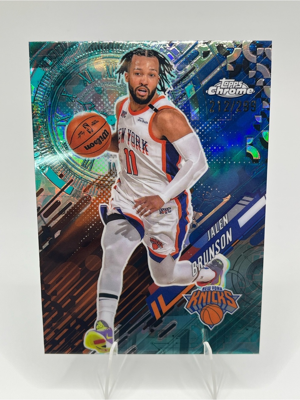 Topps Silver and Blue 'Go Time' Jalen Brunson Knicks Card GT-12 212/299